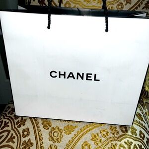 Chanel white paper gift bag
